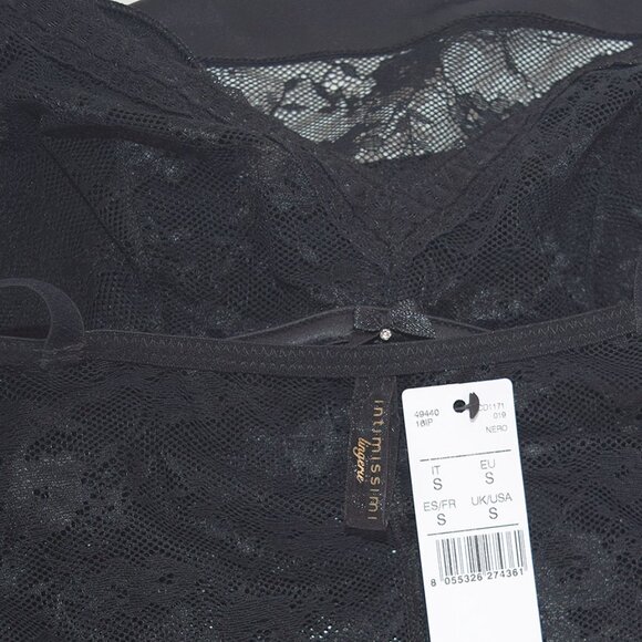 Intimissimi Sensual Stretch Lace Chemise With Padded Cups / Black Slip - Picture 12 of 12